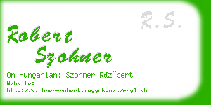 robert szohner business card